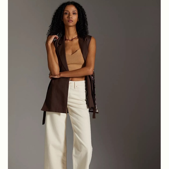 NWOT chocolate brown vest by Maeve for Anthropologie - Picture 1 of 11
